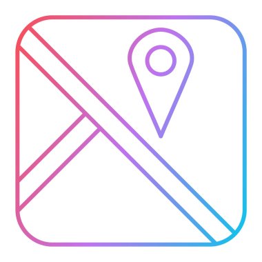 Harita imleci simgesi, taslak vektör işareti, beyaz üzerine izole doğrusal biçim, logo illüstrasyonu. konum sembolü