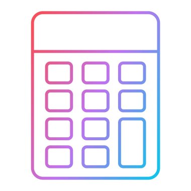 Hesap makinesi simgesi. Ticari finans aygıtı vektörünün basit gösterimi.