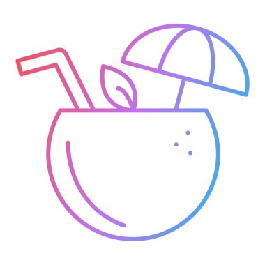 Bir kokteyl ikonunun vektör illüstrasyonu