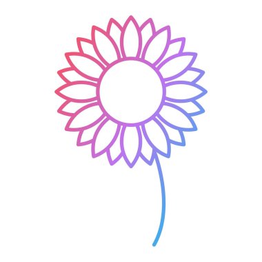 Çiçek ikonu. Çiçek vektörünün taslağı. izole edilmiş sınır biçimi