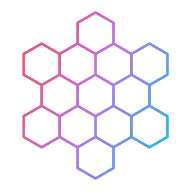 Bal peteği ikonu. Beyaz arkaplanda izole edilmiş web tasarımı için bal hücrelerinin izometrik vektör simgeleri