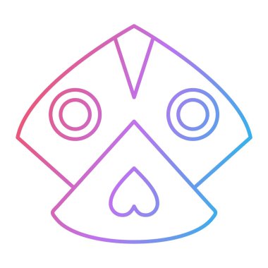 Kumarhane çipi ikon vektörü. İnce çizgi işareti. izole edilmiş sınır sembolü çizimi