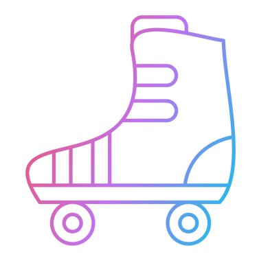 Kaykay ikonu vektörü. İnce çizgi işareti. izole edilmiş sınır sembolü çizimi