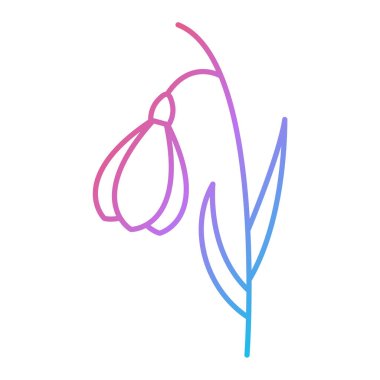 Beyaz arkaplanda mor çiçek ikonu. vektör illüstrasyonu