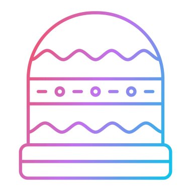 Kek ikonu. Web için çikolatalı bisküvi vektör simgelerinin ana hatları