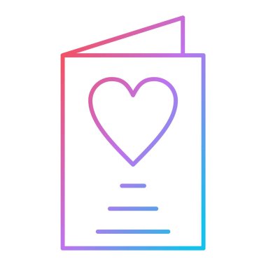 Bir kalp kartı simgesinin vektör çizimi