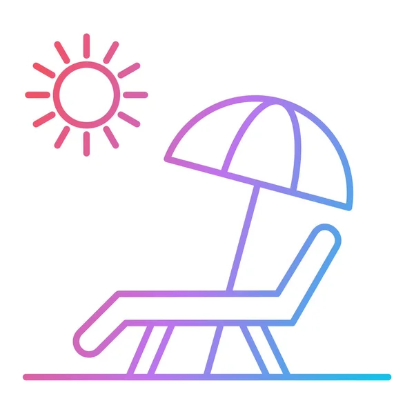 Plaj Sandalyesi Ikonu Web Için Güneş Paneli Vektör Simgelerinin Özet — Stok Vektör