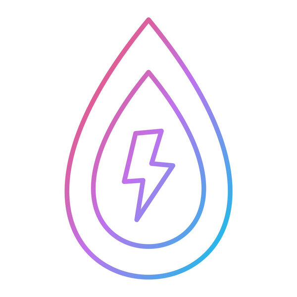 illustration of an isolated line lightning drop icon