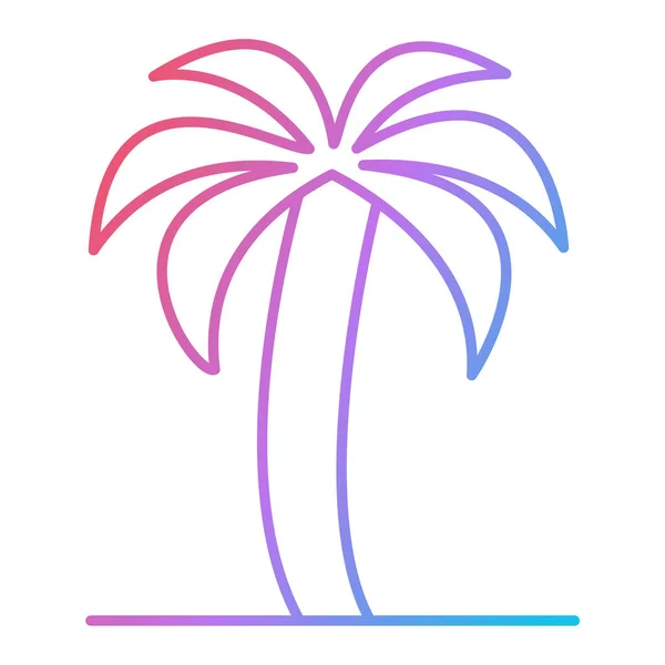 Palmiye Ağacı Simgesi Vektör Illüstrasyon Tasarımı — Stok Vektör
