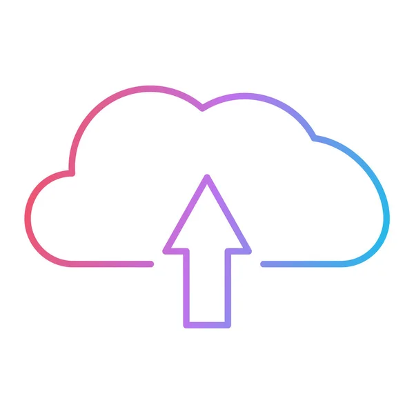 Cloud Download Arrow Icon Pink Background Line Style Vector Illustration — Vetor de Stock