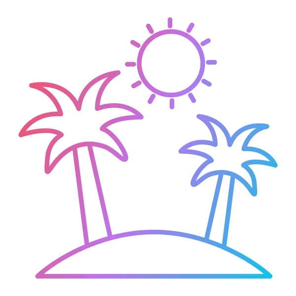 Letní Pláž Ikona Vektor Ilustrace — Stockový vektor