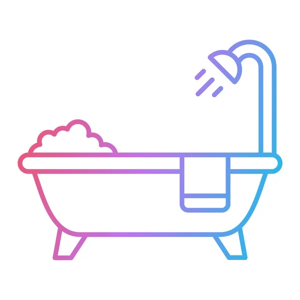 Bathtub Shower Water Tap Vector Illustration Design — Stok Vektör