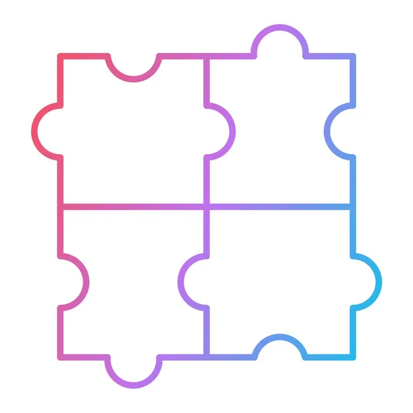 Vektor Ikony Dílku Puzzle Značka Obrysu Izolovaný Symbol Obrysu Ilustrace — Stockový vektor