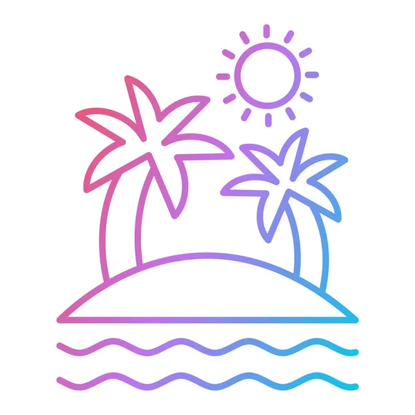 Icono Playa Vector Ilustración — Archivo Imágenes Vectoriales