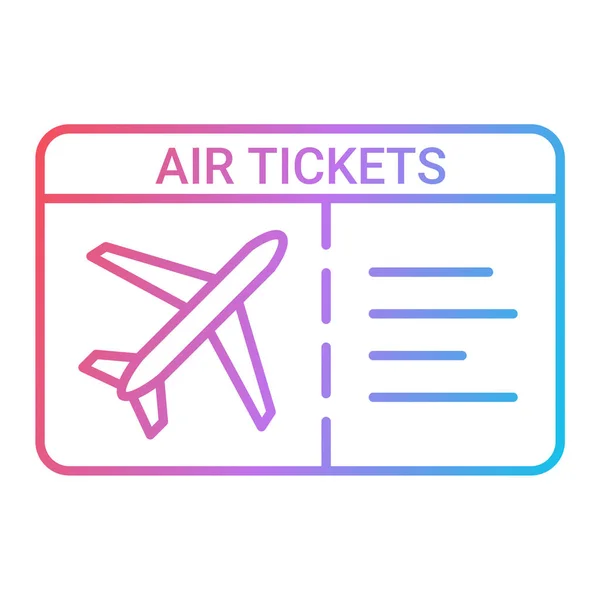 Uçak Bileti Ikonu Vektör Illüstrasyon Tasarımı — Stok Vektör