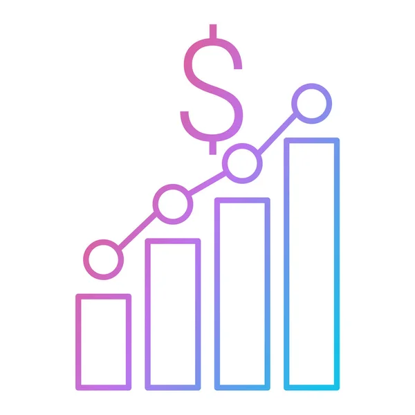 Gráfico Crecimiento Financiero Vector Ilustración — Vector de stock