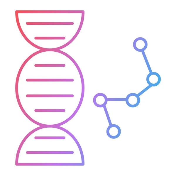 Dna Molecule Icon Vector Thin Line Sign Isolated Contour Symbol — Stock Vector