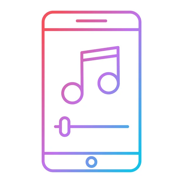 Mobile Phone Music Note Line Icon — Stock Vector