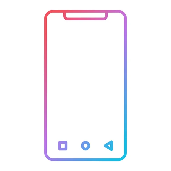 Mobile Phone Gradient Line Style Icon Design Vector Illustration — Stock vektor