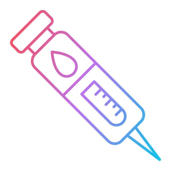 Medical Syringe Icon Outline Vector Illustration Line Concept Isolated White — Stock Vector