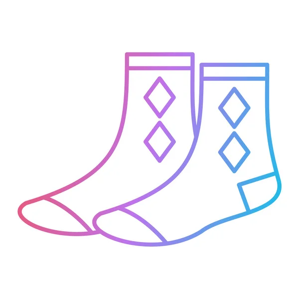 Socks Icon Vector Thin Line Symbol Isolated Flat Style Illustration — Stock Vector
