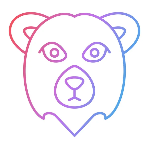 Bear Face Line Icon Vector Illustration — Vetor de Stock