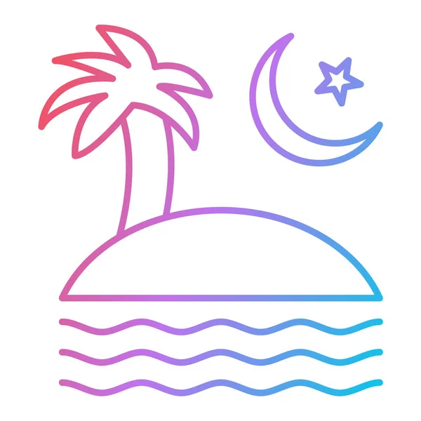 Beach Icon Vector Thin Line Sign Isolated Contour Symbol Illustration — Wektor stockowy