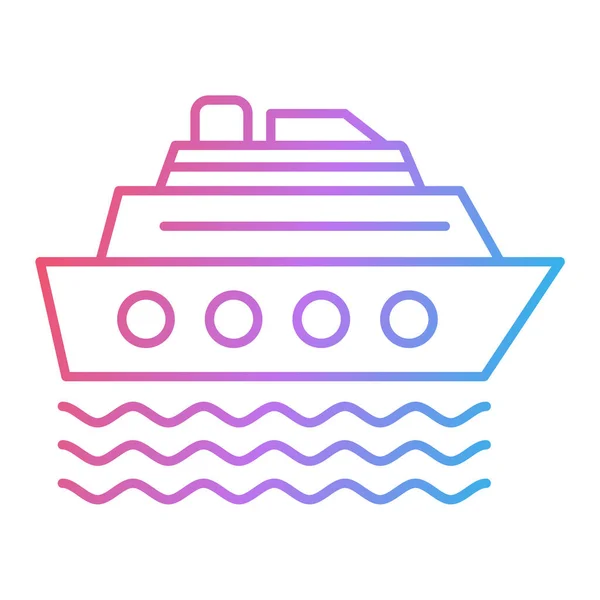 Cruise Ship Icon Outline Illustration Yacht Vector Icons Web — Stock Vector
