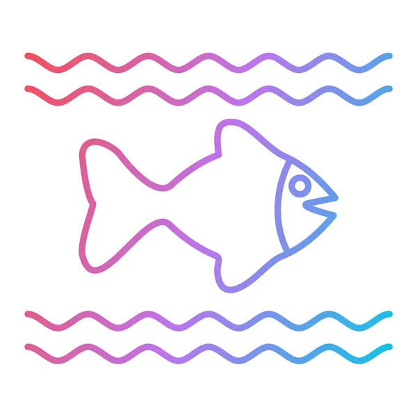 Icono Pescado Vector Ilustración — Archivo Imágenes Vectoriales