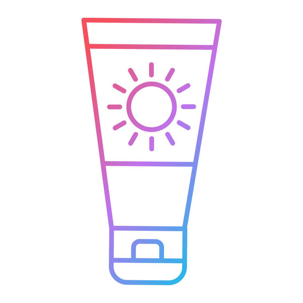 иконка солнцезащитного крема на белом фоне, векторная иллюстрация