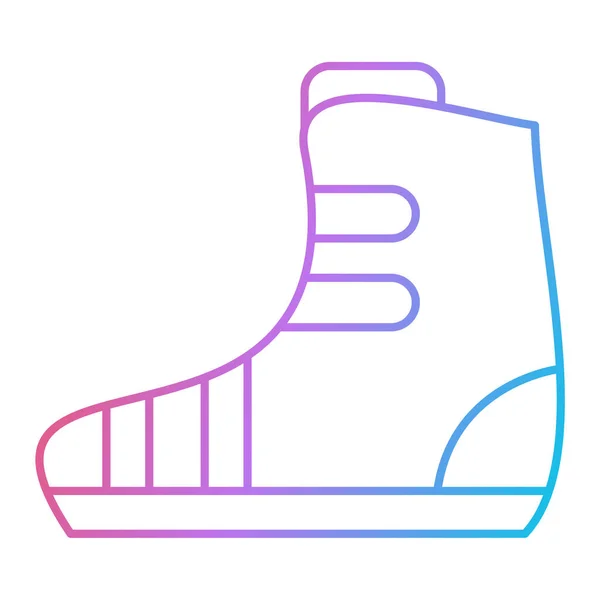 Shoe Boot Icon Outline Sport Shoes Vector Illustration Isolated White — Vetor de Stock
