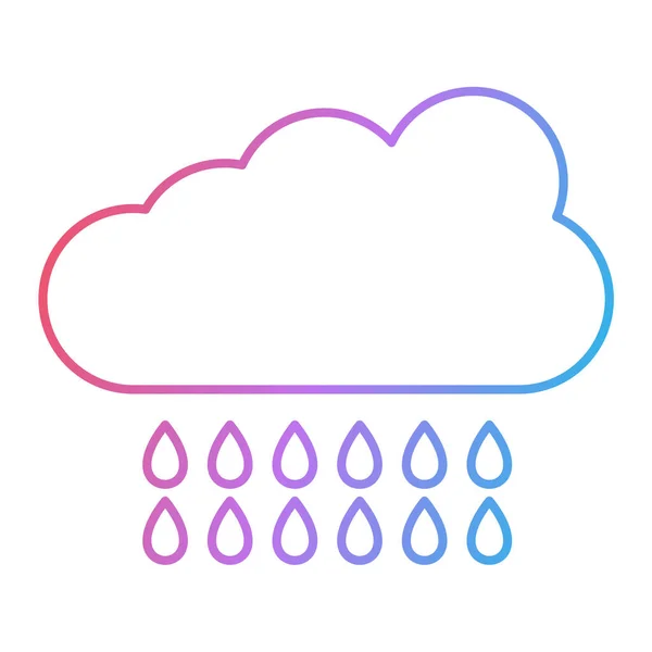 Nuages Pluie Météo Icône Vectoriel Illustration Design — Image vectorielle