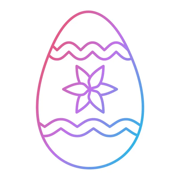 Uovo Pasqua Con Linea Disegnata Mano Stile Icona Vettoriale Illustrazione — Vettoriale Stock