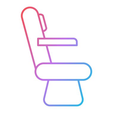  Sandalye ikonu. Havlu vektör sembolünün ana hatları. izole düz biçim