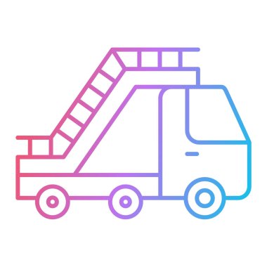 Kamyon ikonu vektörü. İnce çizgi işareti. izole edilmiş sınır sembolü çizimi