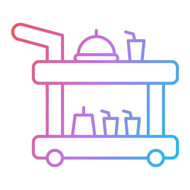 Yiyecek ve içecek ikonunun vektör illüstrasyonu