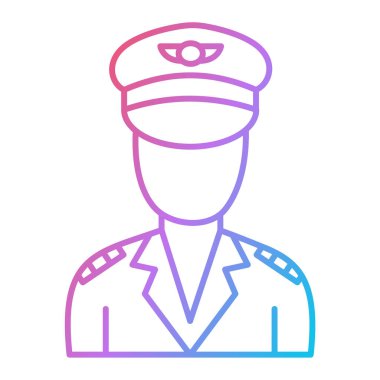 Beyaz arka planda izole edilmiş düz stil pilot simgesi. ordu sembolü illüstrasyon.