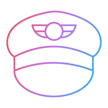 Polis şapkası simgesi, vektör illüstrasyonu beyaz arkaplanda izole edildi