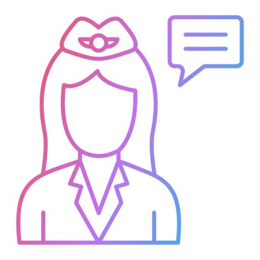 Konuşma baloncuğu çizgisi biçimindeki kadın vektör çizimi tasarımı