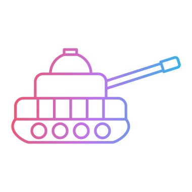 askeri tank simgesi beyaz arka plan üzerinde