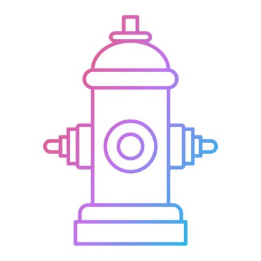 Yangın musluğu simgesi. Web için gaz söndürücü vektör simgelerinin özet çizimi