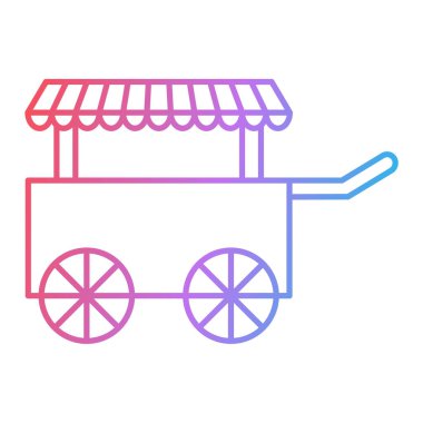 güneşlik vektör illüstrasyon tasarımlı market tezgahı