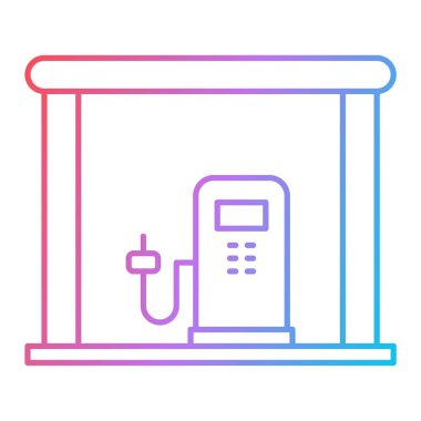 Benzin istasyonu ikonu. vektör illüstrasyonu