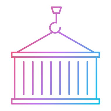 çizgi vinç simgesi beyaz arkaplanda izole edildi. vektör illüstrasyonu