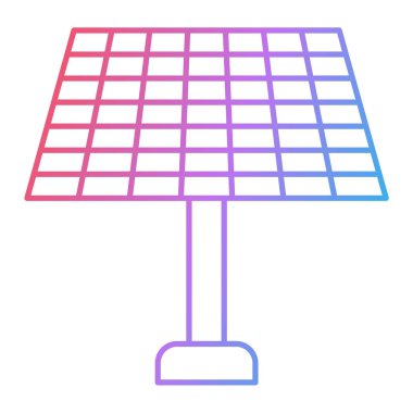 Güneş paneli simgesi. Ağ için güneş vektör işaretinin basit bir gösterimi