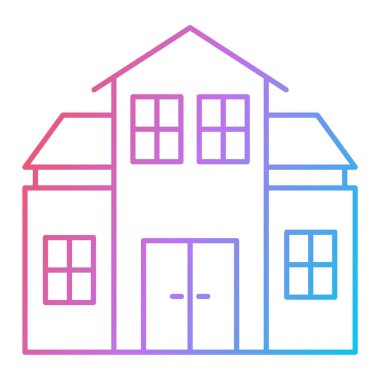 Ev binası ikonu. Web için kabin vektör simgelerinin özet çizimi