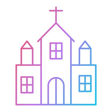 Kiliseye. Web simgesi vektör illüstrasyonu