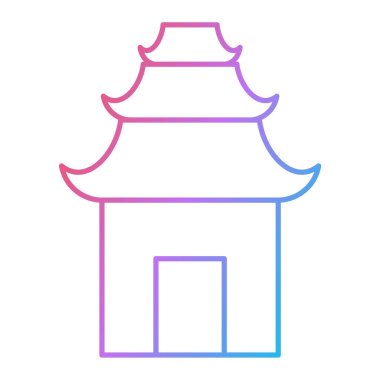 Bir evin güzel bir siluetinin vektör çizimi