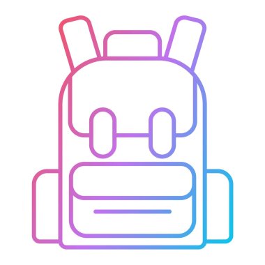 sırt çantası simgesi vektör illüstrasyonu