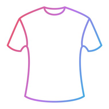 Tişört ikonu. Giysi vektör logosunun ana hatları.